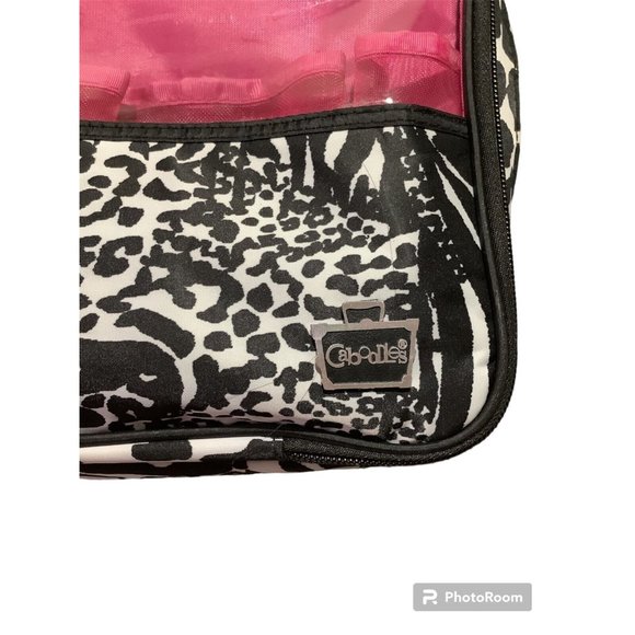 Caboodles Black White Jungle Print Cosmetic Makeup Bag SEE READ - Picture 3 of 12